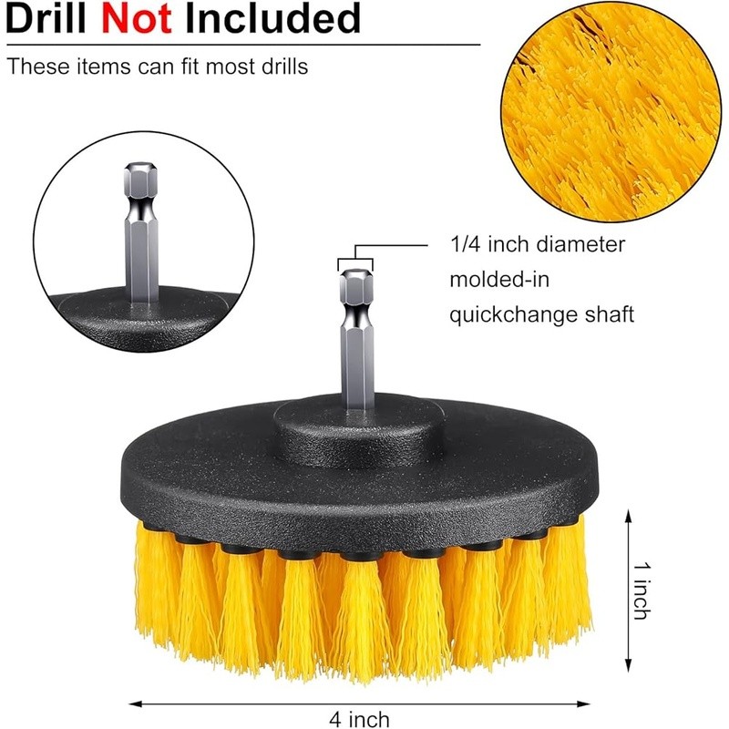 Drill Brush Attachment Kit Cleaning Bathtub Sink Tile Grout Shower Auto New