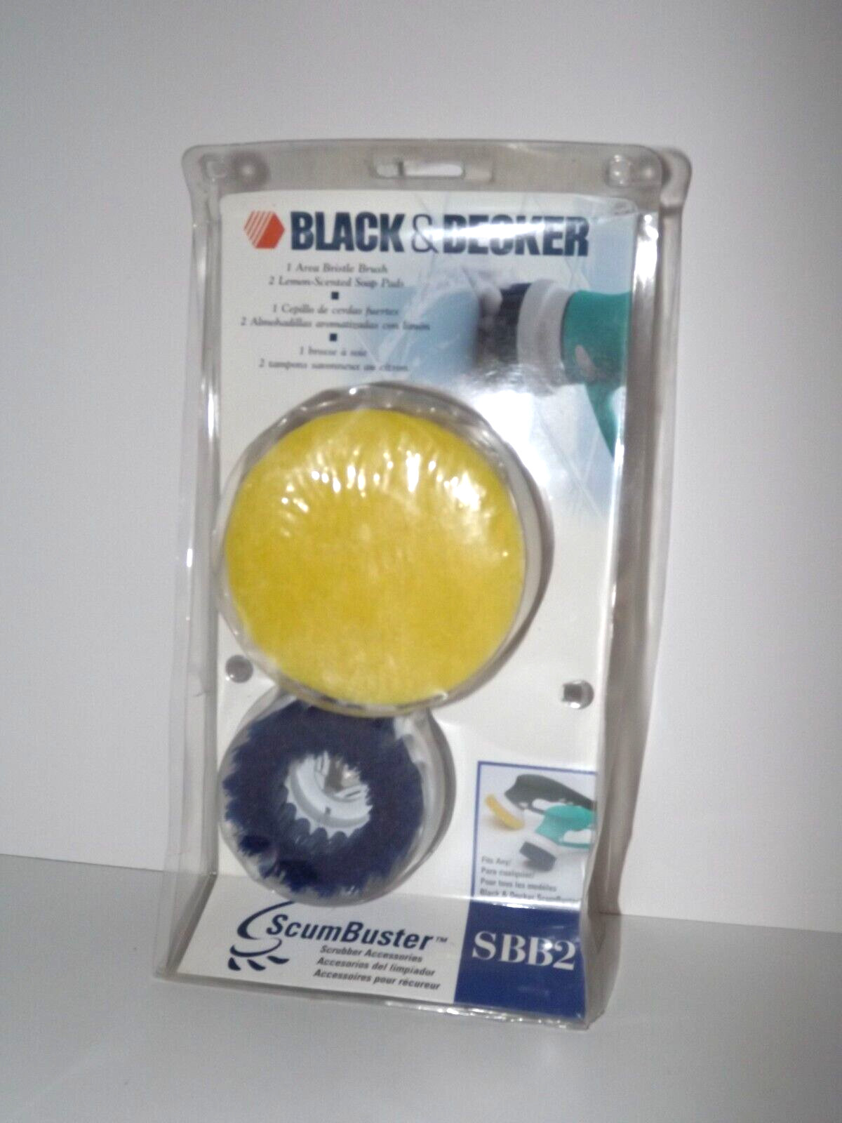 Black & Decker Scumbuster SBB2 Scrubber Accessories 1 Brush 2 Pads New (F)