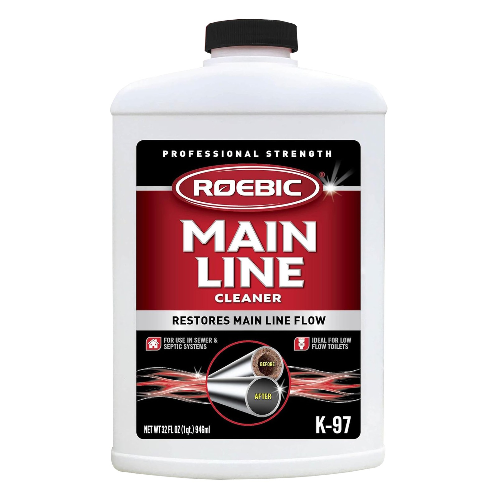 Roebic K 97 Main Line Cleaner Biodegradable Bacteria Sewer Septic Systems 32 Oz