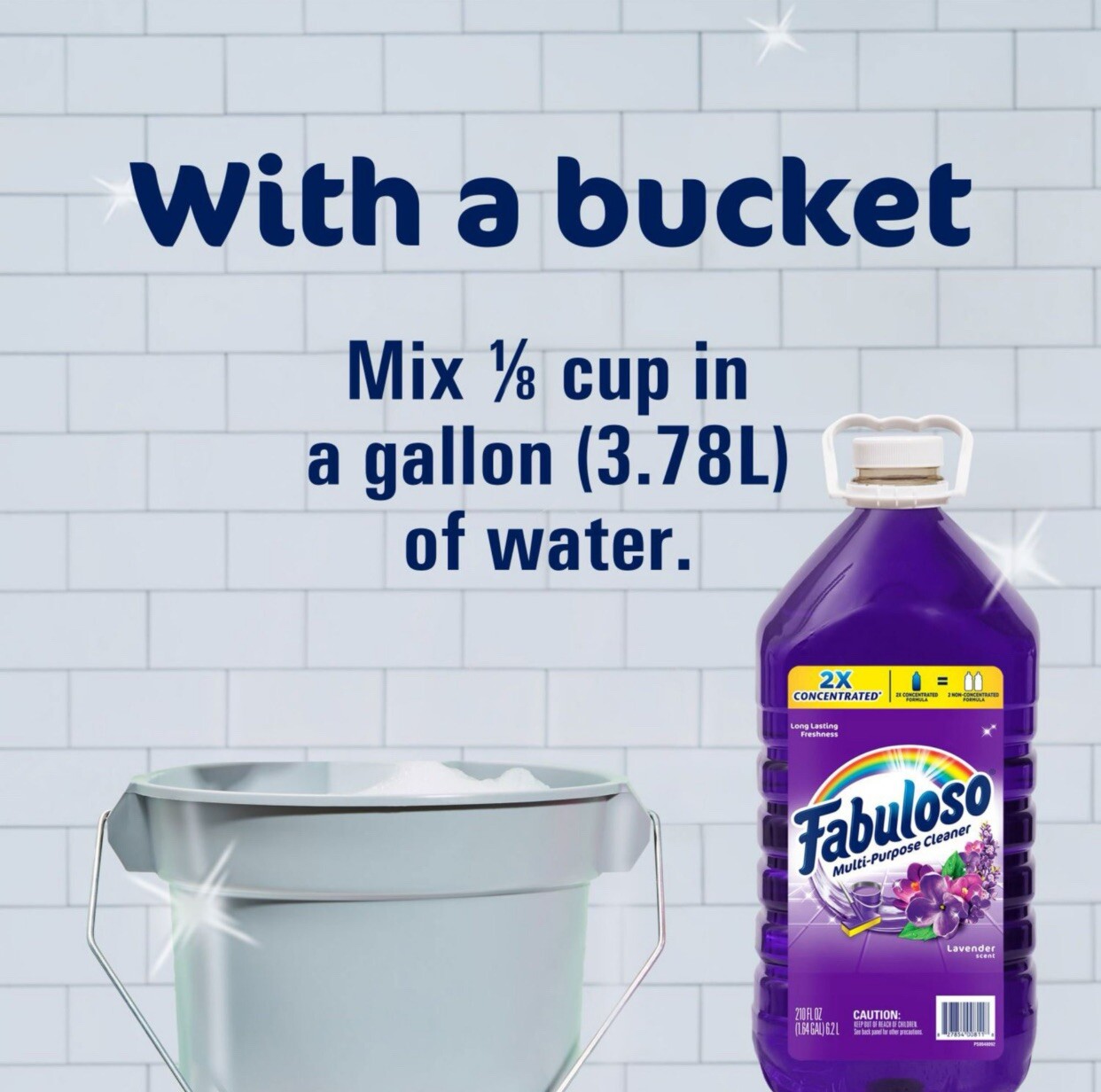 Fabuloso Multi-Purpose Cleaner, 2X Concentrated Formula, Lavender Scent, 210 oz.