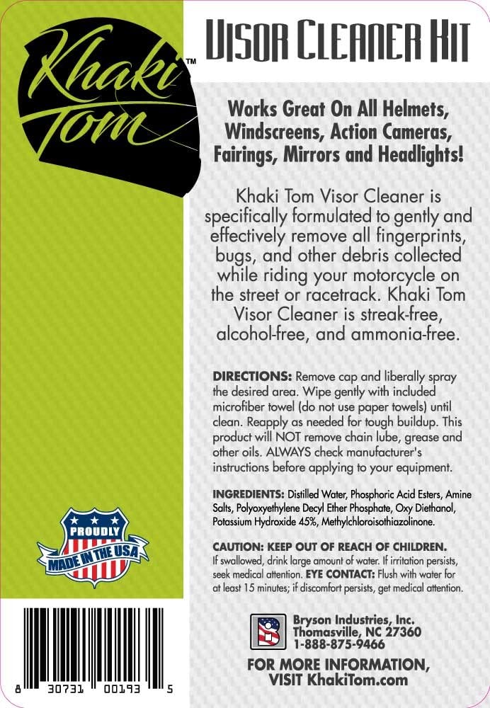 Motorcycle Helmet and Visor Cleaner – 2 Oz Streak Free Spray and Microfiber T…