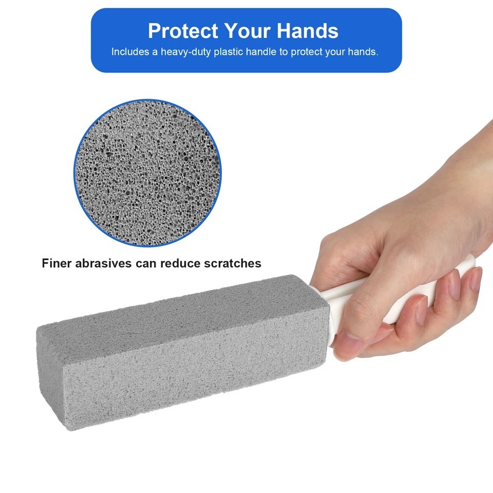 2Pcs Pumice Stone Cleaning Heavy Duty Handle Toilet Scouring Stain Remover Tool