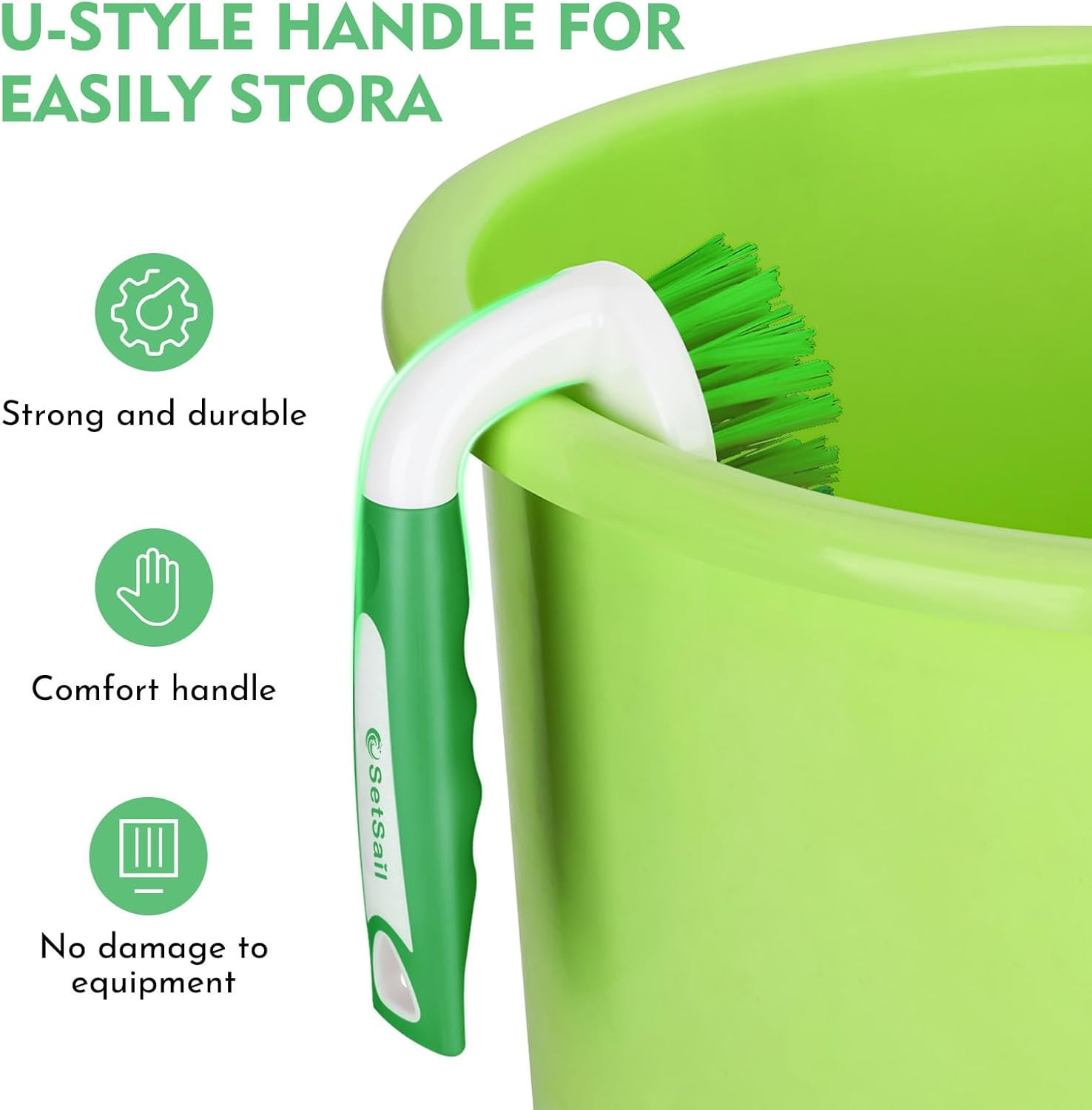 Scrub Brush, Heavy-Duty Scrub Brushes for Cleaning with Stiff Bristles Cleaning
