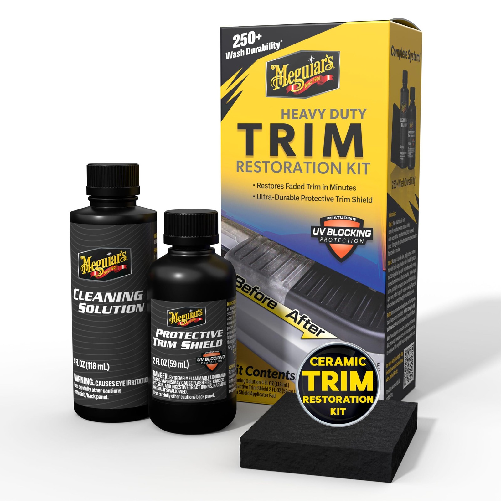 Meguiar’s G250100 Heavy Duty Trim Restoration Kit – Includes a Cleaning Solution
