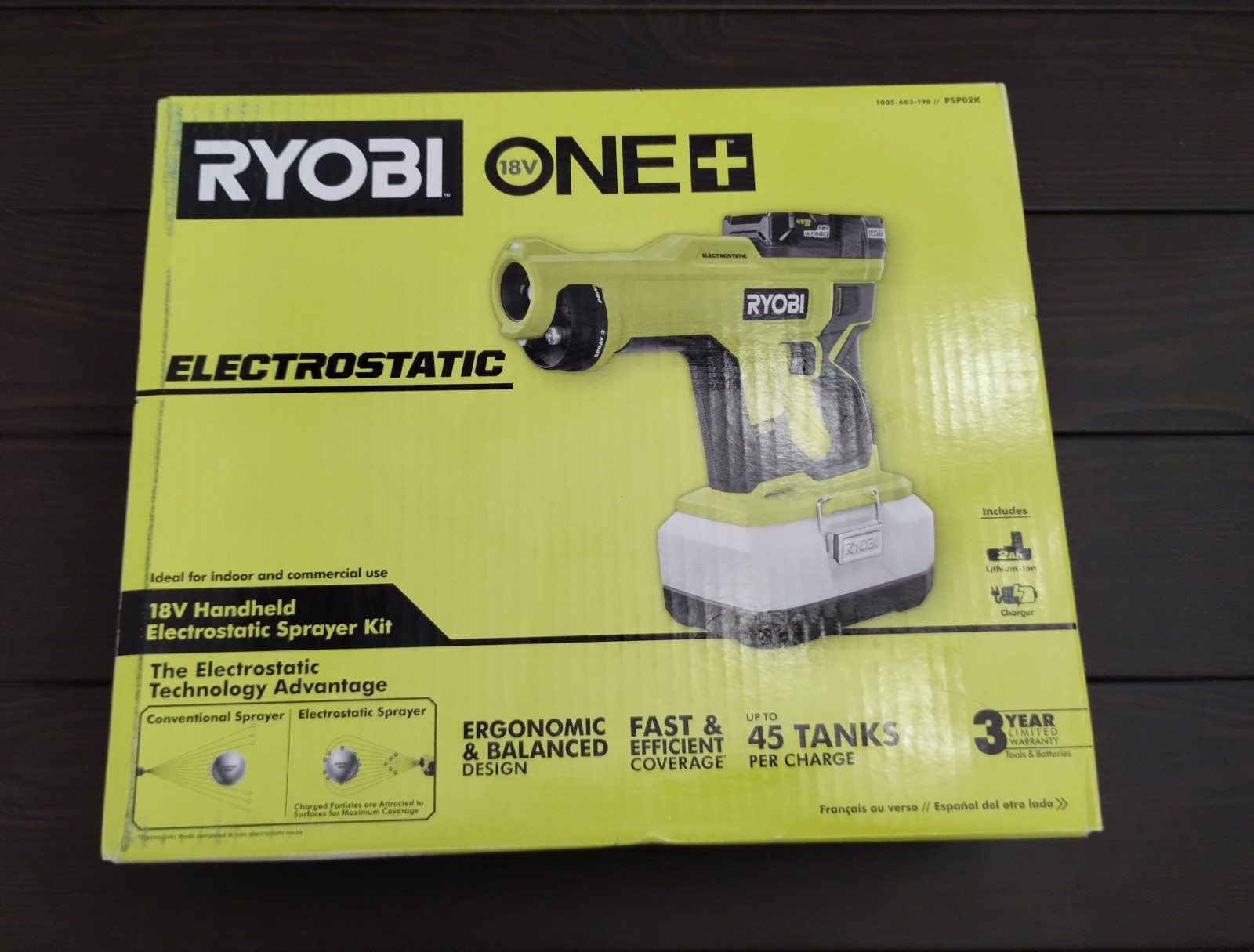 Ryobi PSP02K 18V ONE Handheld Electrostatic Sprayer Kit