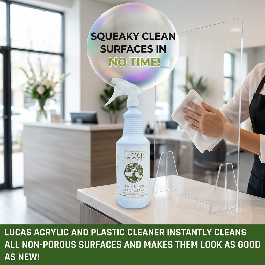 Acrylic & Plastic Cleaner Spray – Streak-Free for Plexiglass, Glass, Mirrors & M