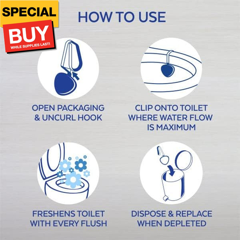 Automatic In-The-Bowl Toilet Cleaner, Cleans and Freshens Toilet Bowl, Atlantic