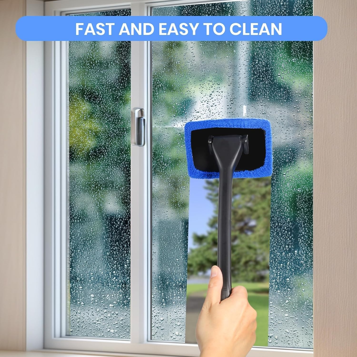 6PCS Car Window Cleaner with 5 Reusable and Washable Microfiber Pads and Exte…