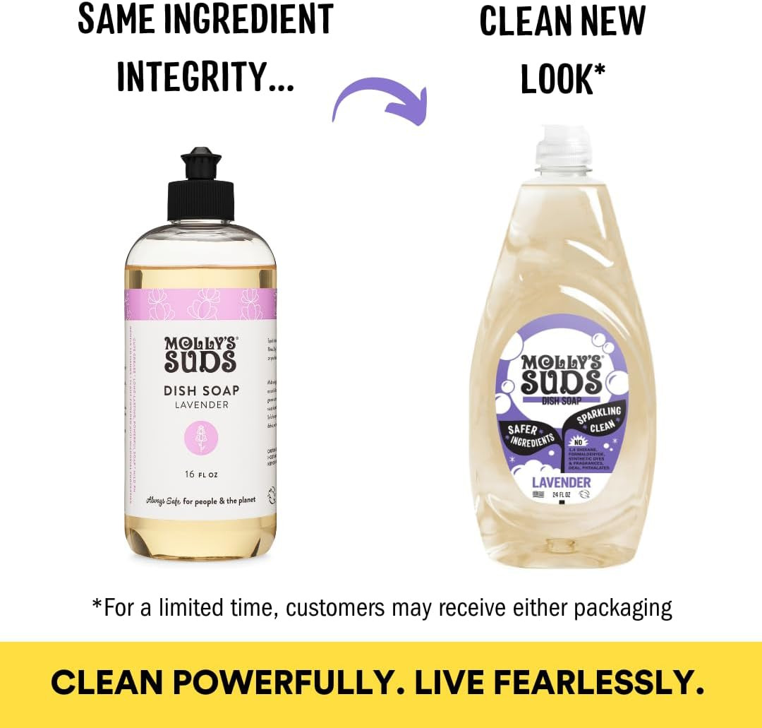 Liquid Dish Soap | Clean, Simple Ingredients | Extra Scrubbing Power | Lavender