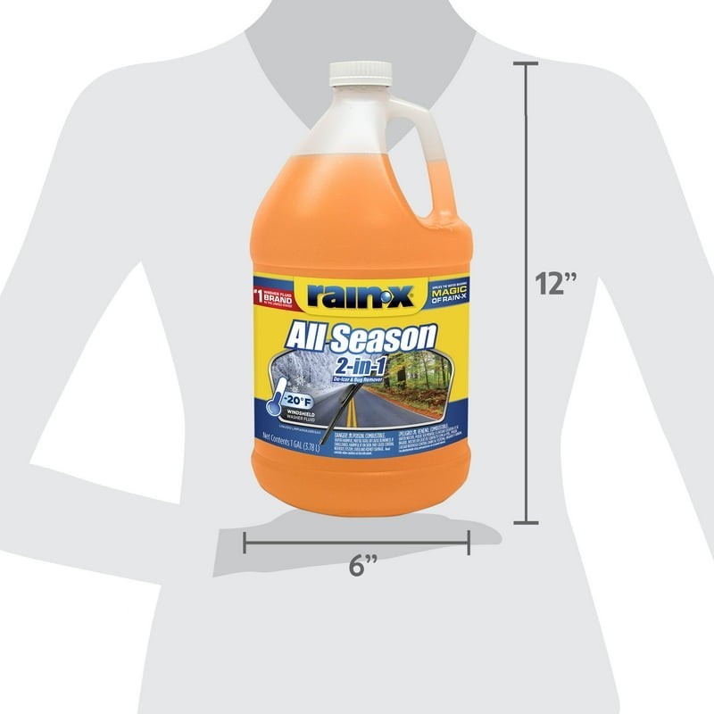 Rain-x 2 Pack 2 in 1 All Season (-25) Washer Fluid Net Wt 255.63 Fl Oz, 255.6…