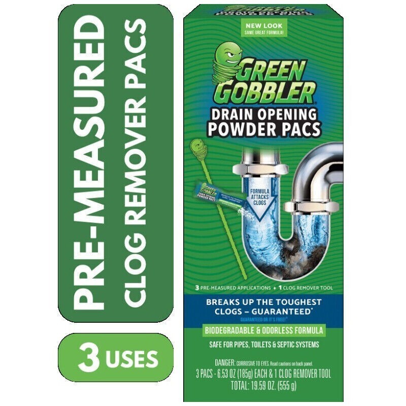 8.25 Oz. Draining Opening Pacs Clog-Free 3 Count Dining Home Hotel Septic Safe