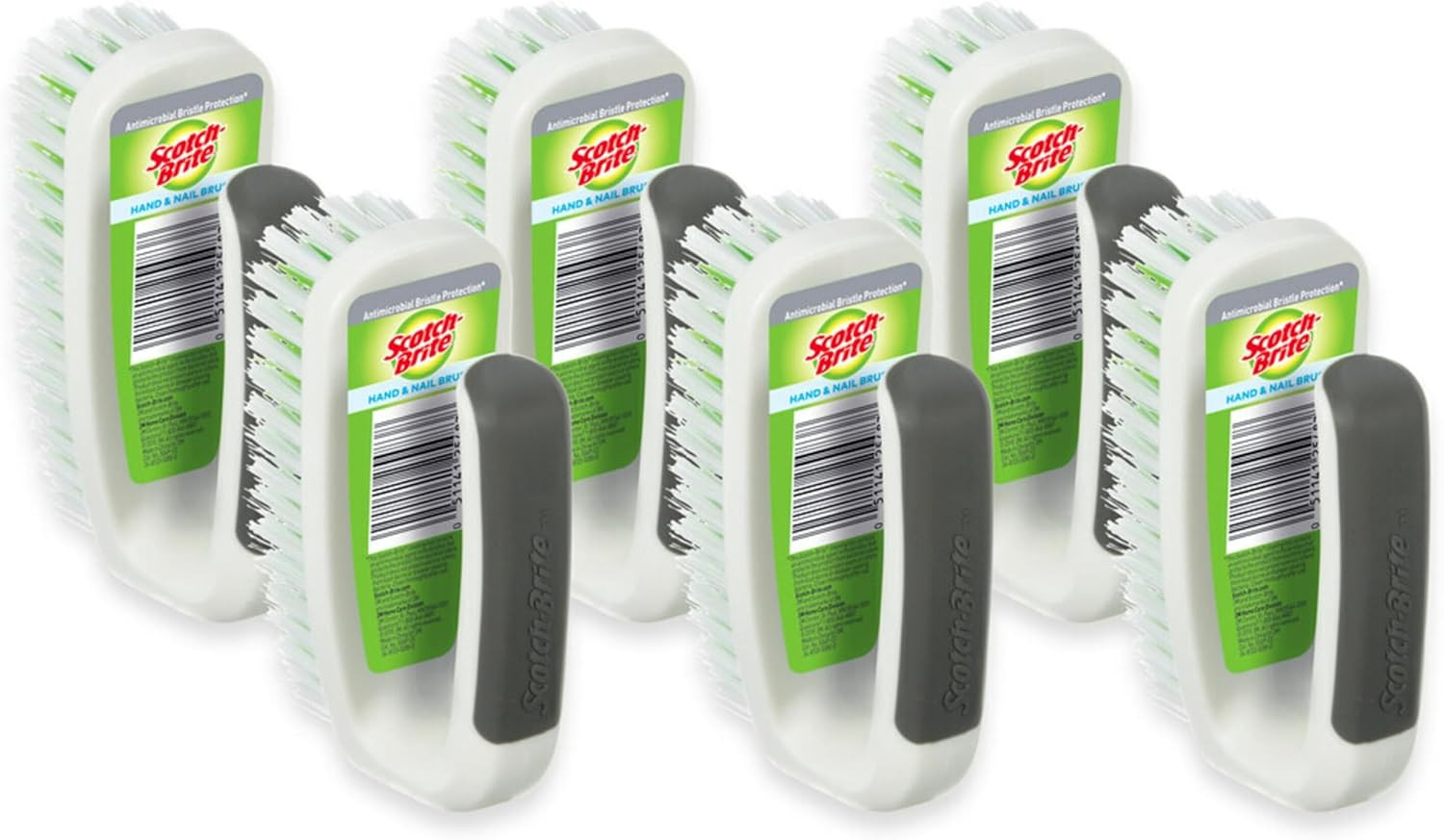 Scotch-Brite Little Handy Scrubber Brush, 6 Dish Brushes, Dish Brush with Long L