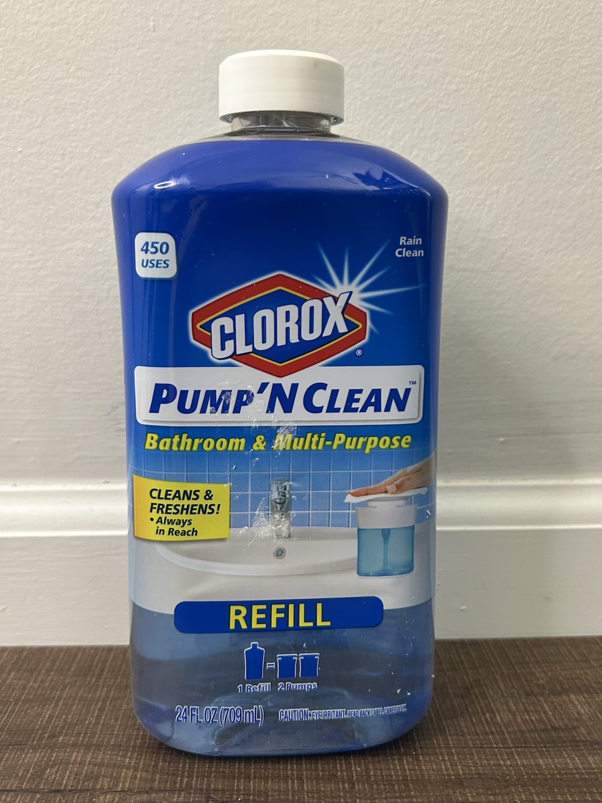 NEW Clorox Pump ’N Clean Bathroom Refill 24 oz Rain Clean Discontinued NOS