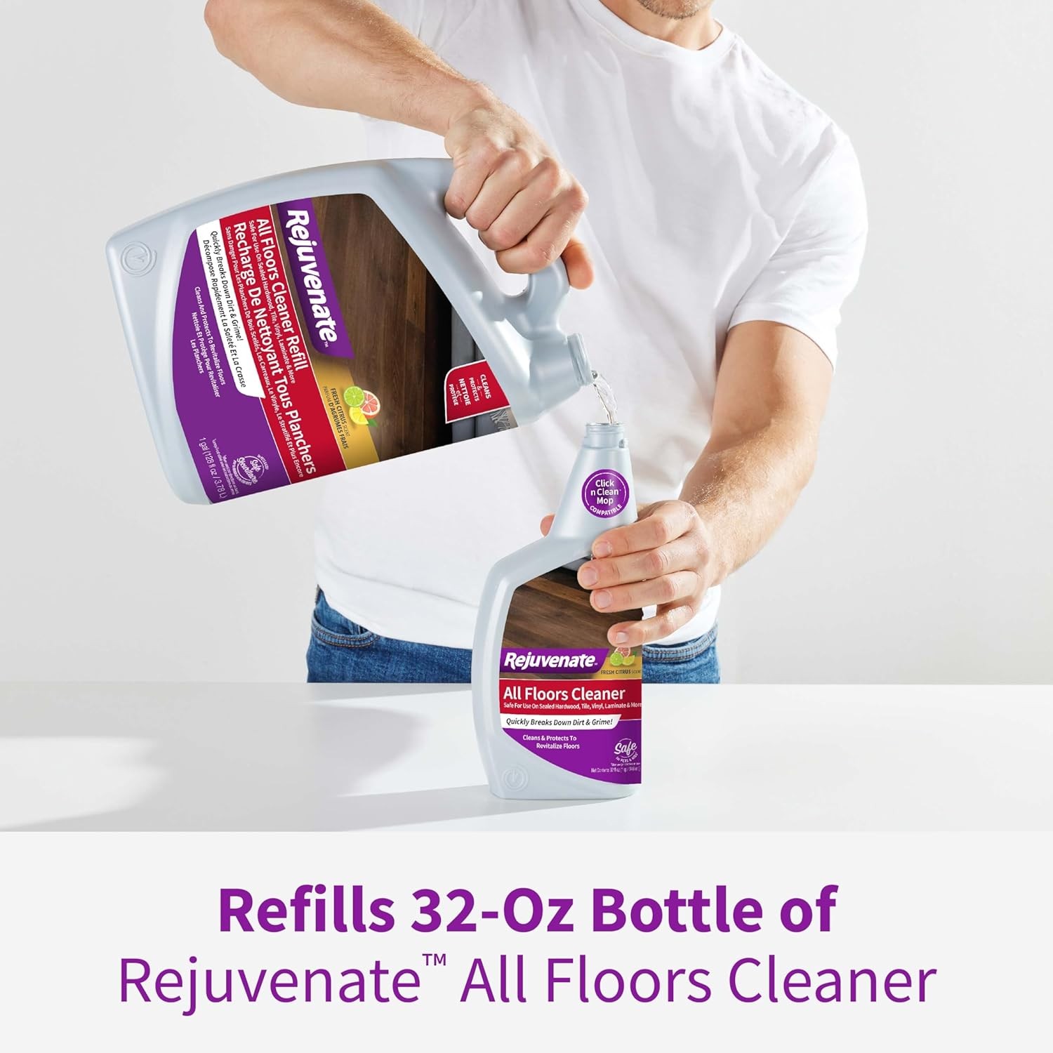 Rejuvenate All Floors Cleaner Refill, 1 Gallon, Breaks Down Dirt and 1 Pack