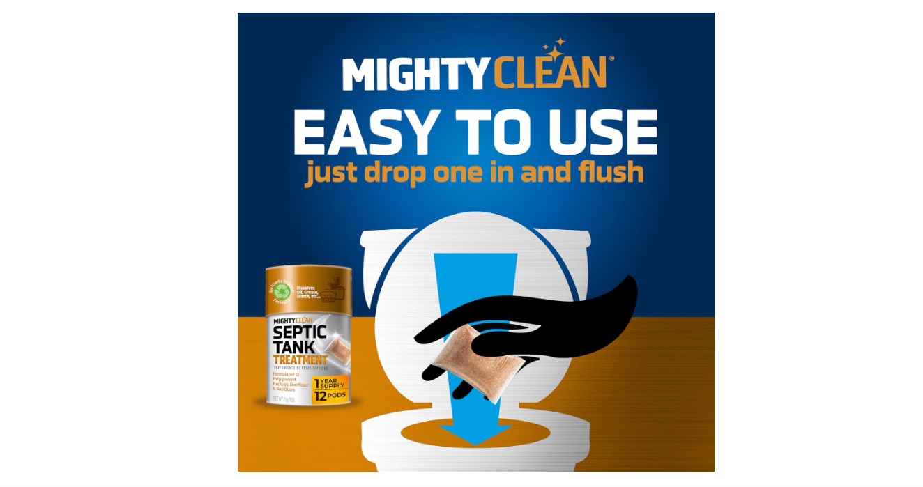 Septic Tank Treatment – 12 Pods, 1 Year Supply – RV Toilet Treatment – Dissolvab