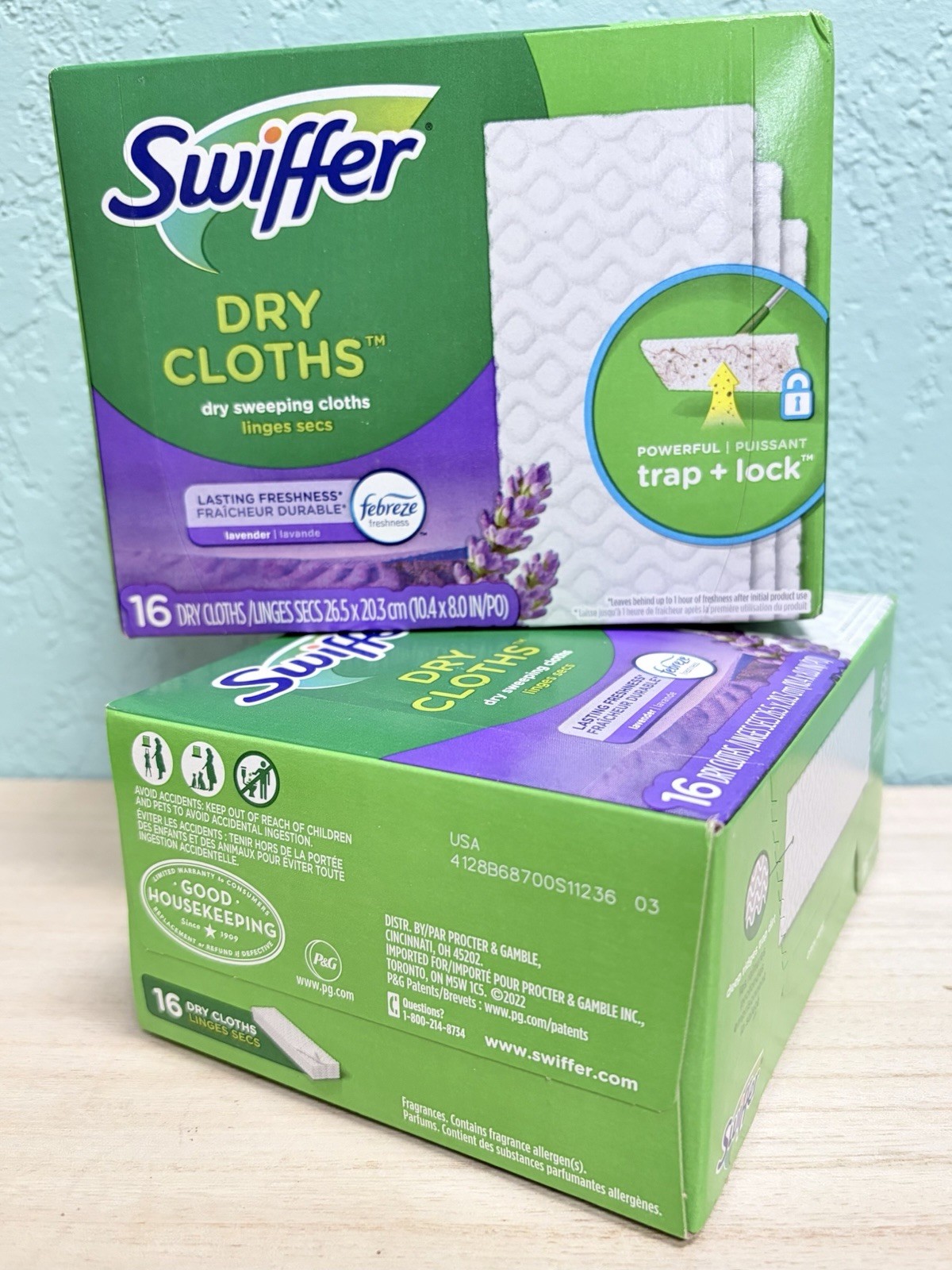 Swiffer Dry Sweeping Cloths Lavender Scent 16 Dry Cloths 2 Pack (32 Sheets Total