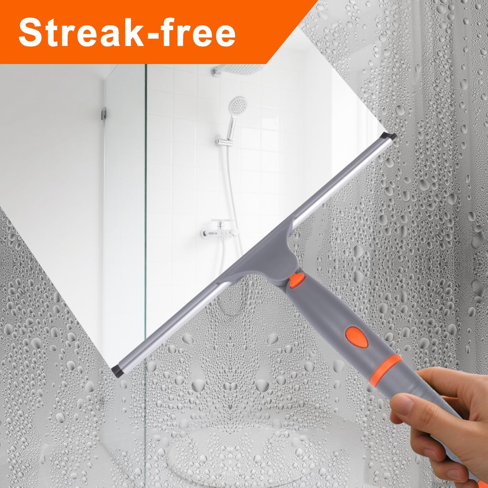 All Purpose 12 inch Shower Squeegee with 2pcs Wiper Blade Window Squeegee Sof…
