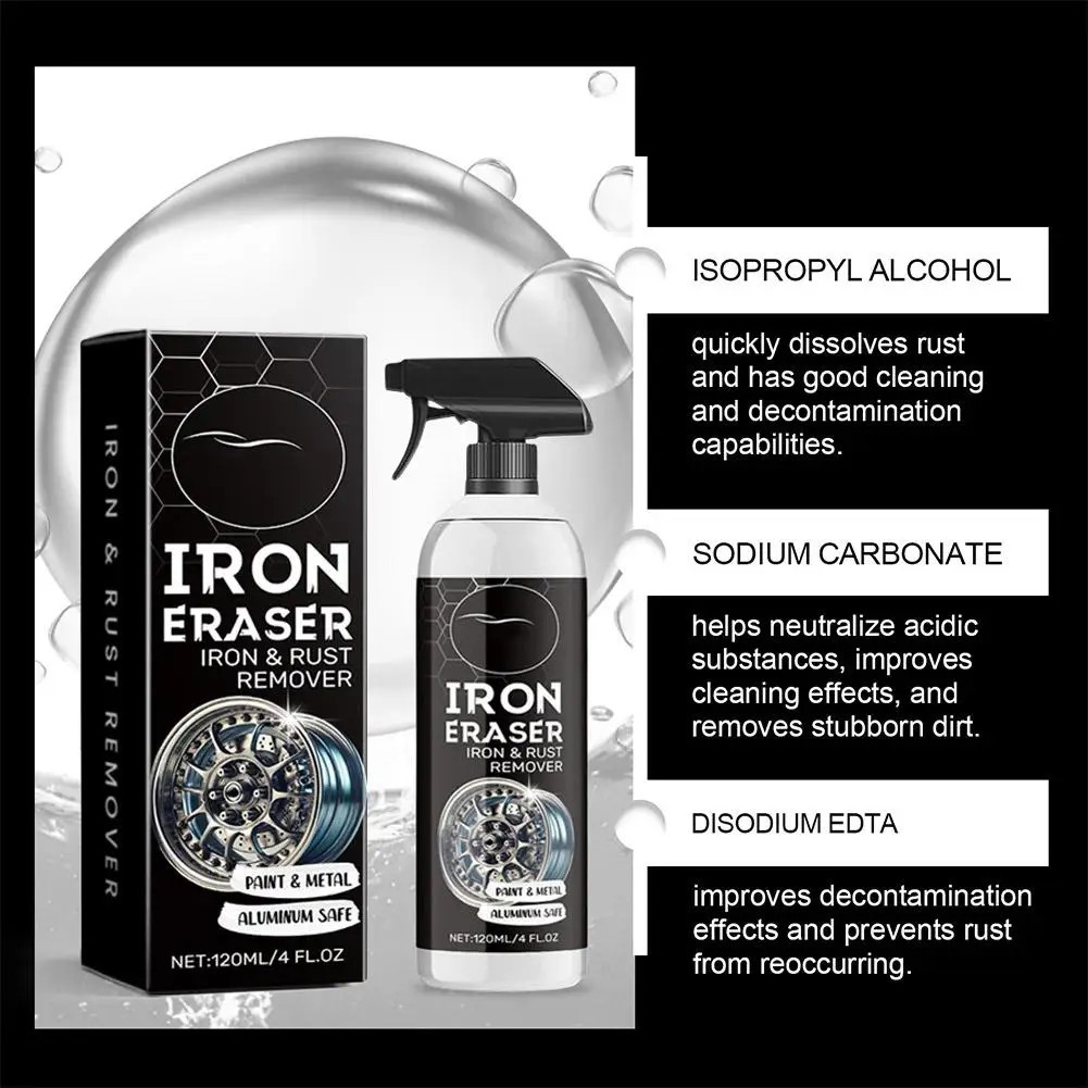Iron Eraser Rust Remover Spray, Car Wheel Paint Brake Dust Fast Cleaner 120ml /*
