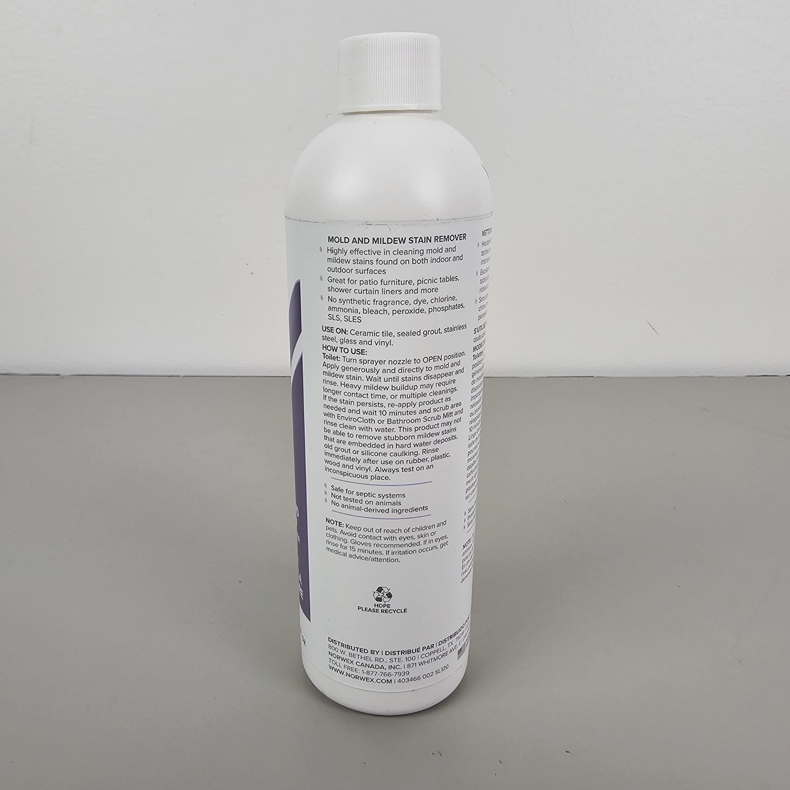 NEW Norwex Mold and Mildew Stain Remover Refill Bottle 355 ml / 12 fl oz