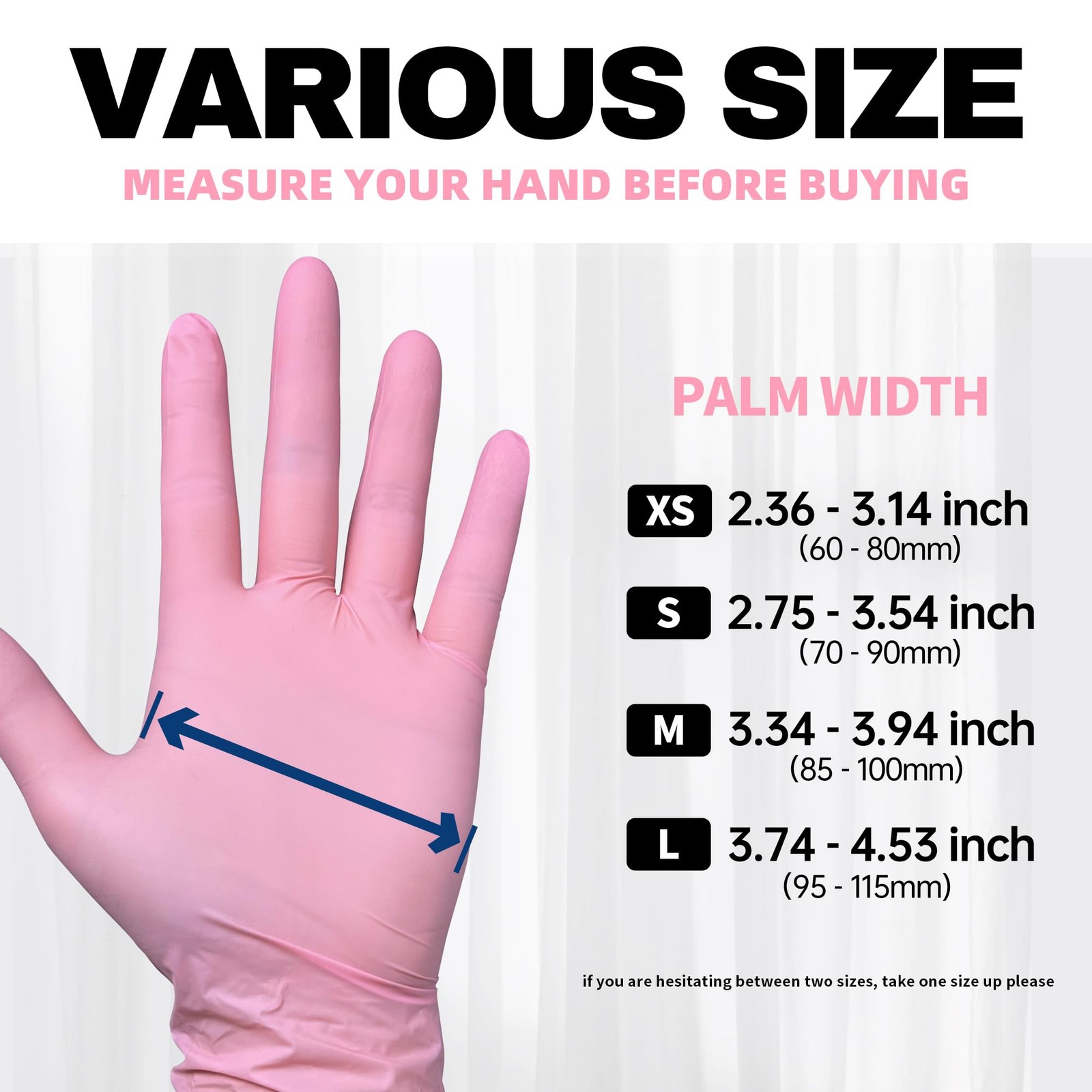 Beastek Nitrile Disposable Gloves, 4 mil Large, Large (Rose Quartz)