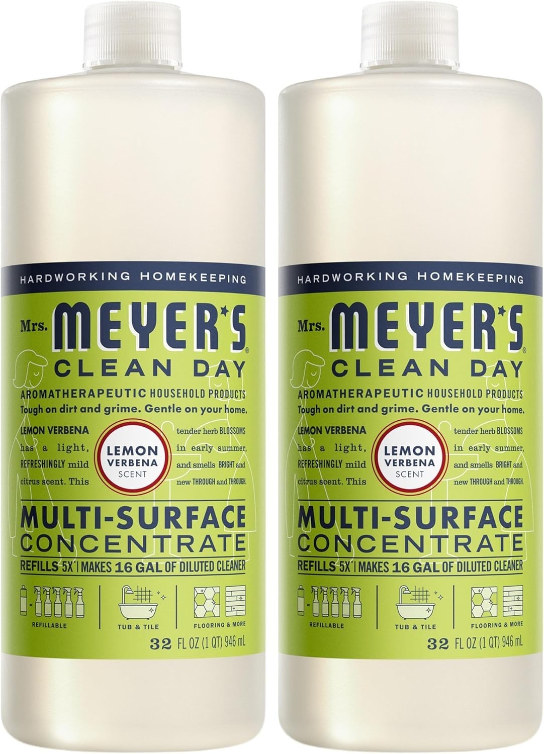 Lemon Verbena Scented All-Purpose Cleaner – Mrs. Meyer’s 32 Fl Oz, 2-Pack