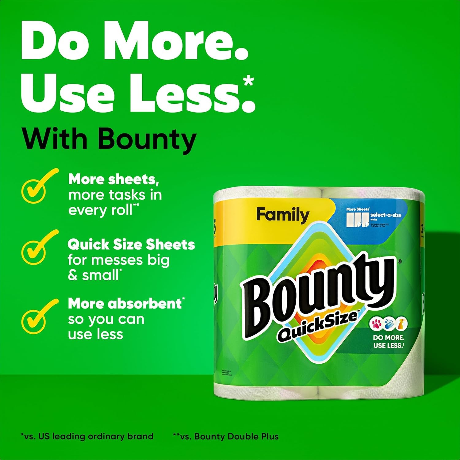Bounty Quick-Size Paper Towels, White, 16 Family Rolls, Charmin Ultra Soft Cus