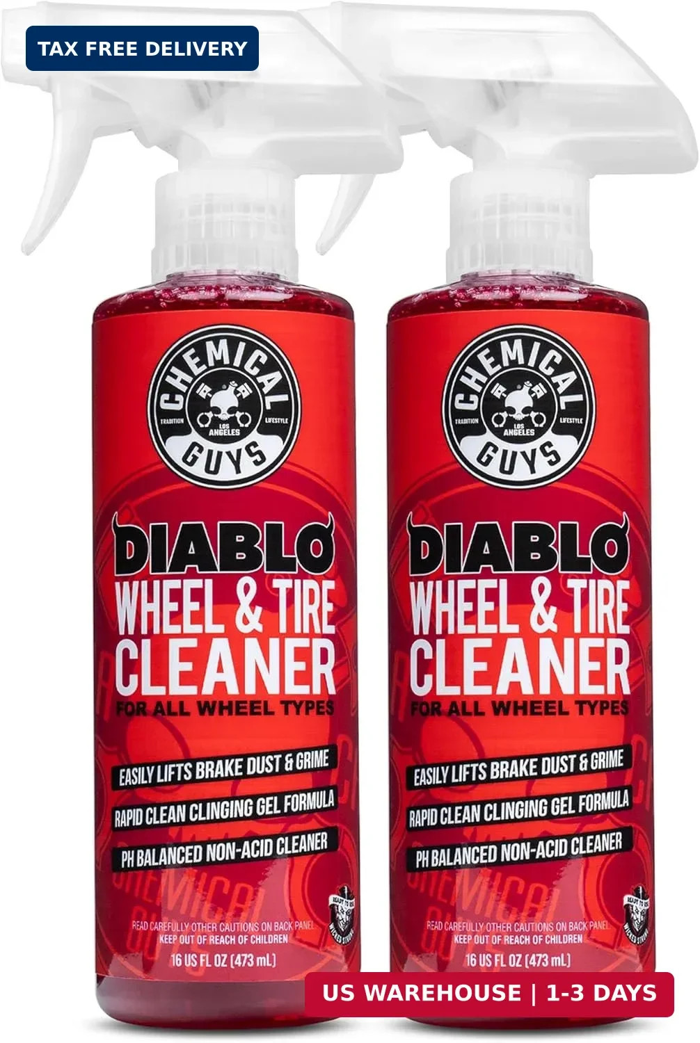 Chemical Guys Diablo Wheel Cleaner Spray – 2 Pack 16 oz Bottles, Safe on All Whe