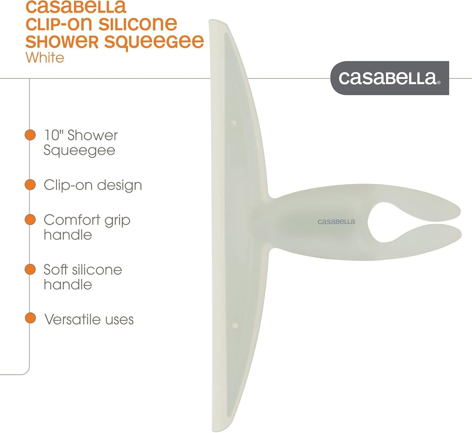 White Silicone Squeegee with Clip-On Feature – 10