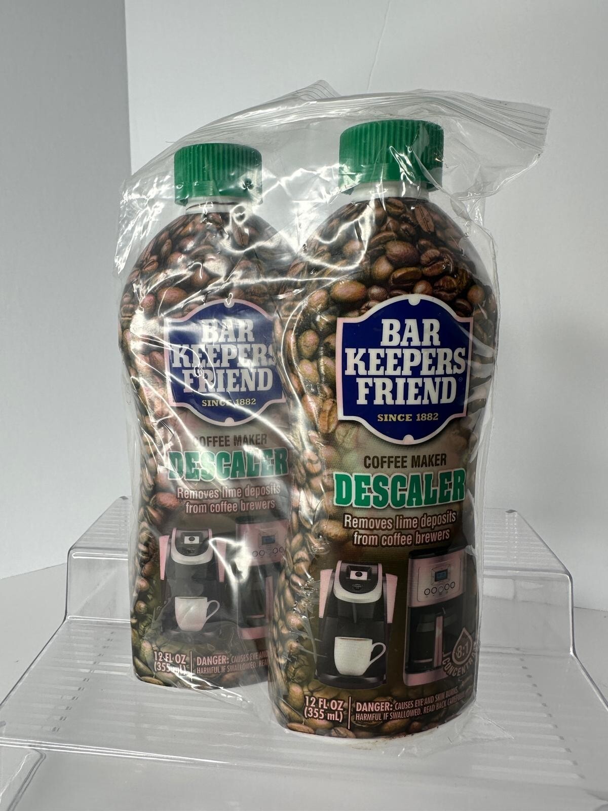 Bar Keepers Friend Coffee Maker Descaler 12 oz Removes Lime Deposits Set of 2