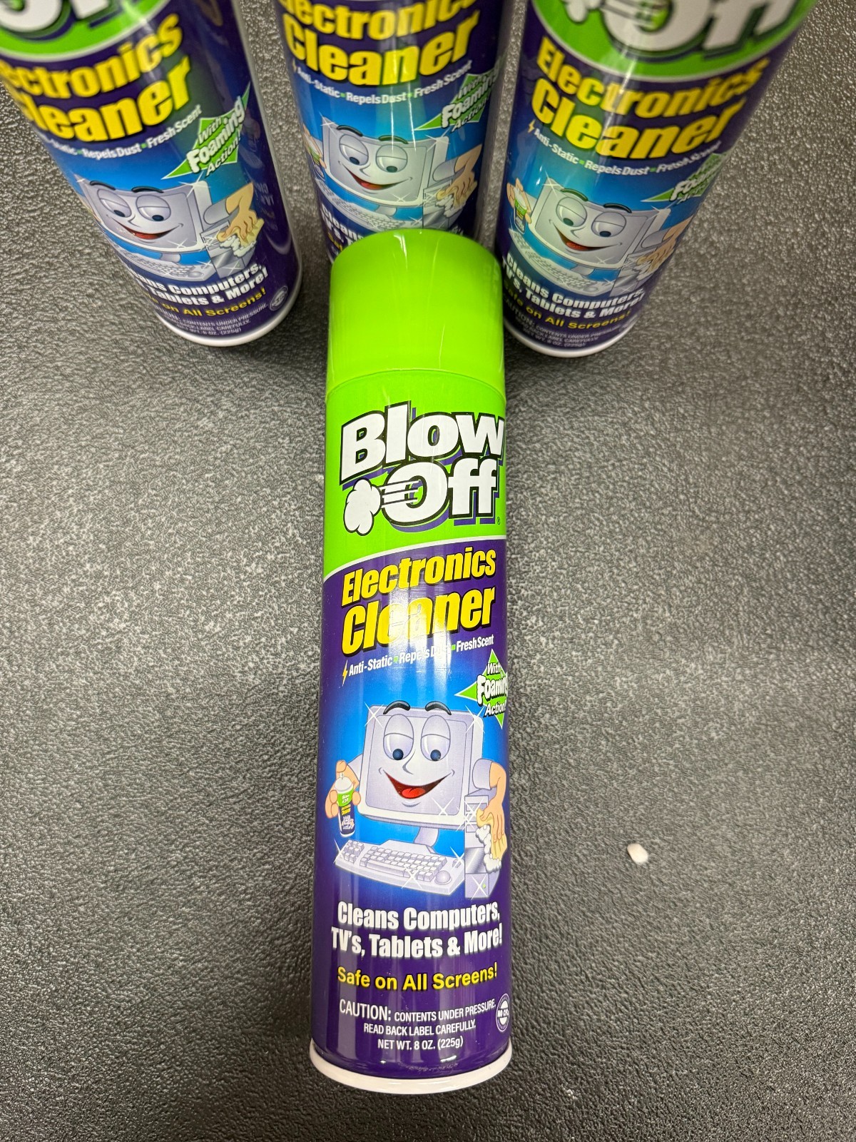 New 4 pack Blow Off Electronics Cleaner, Anti Static, Foaming Screen 8 oz Can
