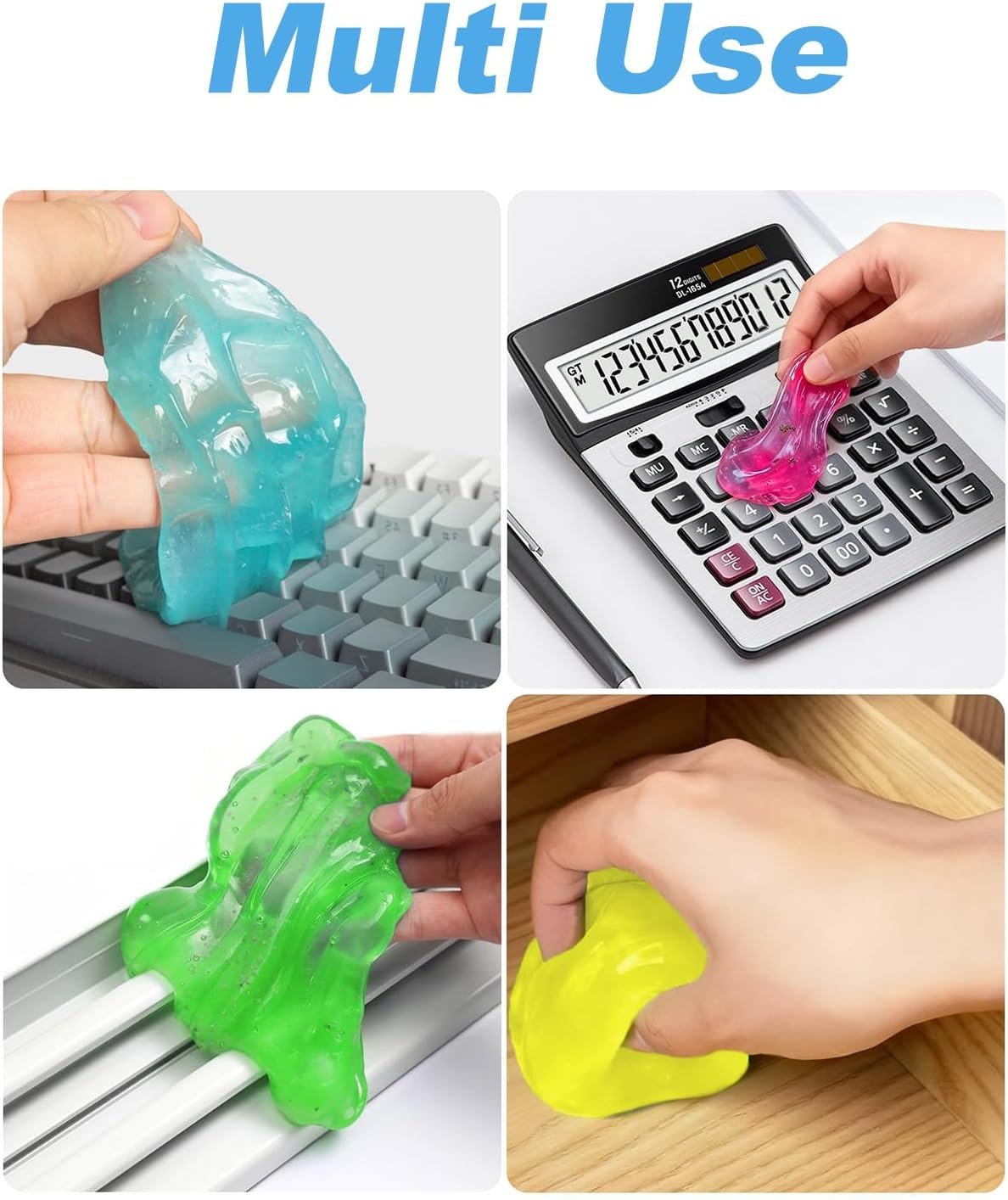 Car Cleaner Gels 4 Pack, Universal Dust Cleaner Putty Cleaner Slime, Cleaning Ge