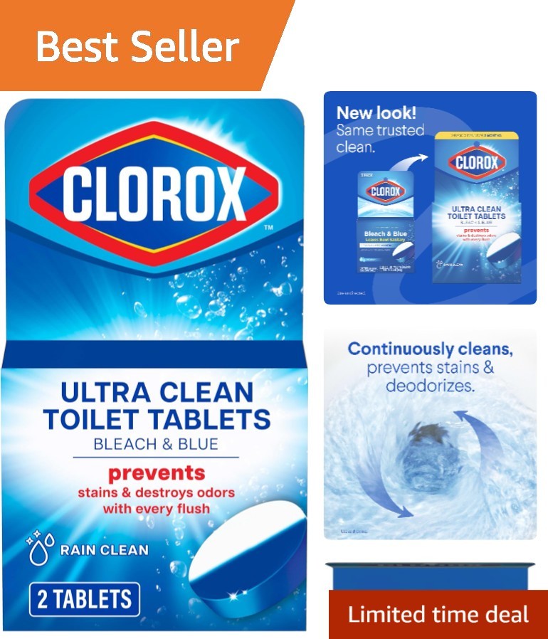 Toilet Cleaning Tablets – Bleach & Blue, 2 Count, Continuous Clean & Freshness