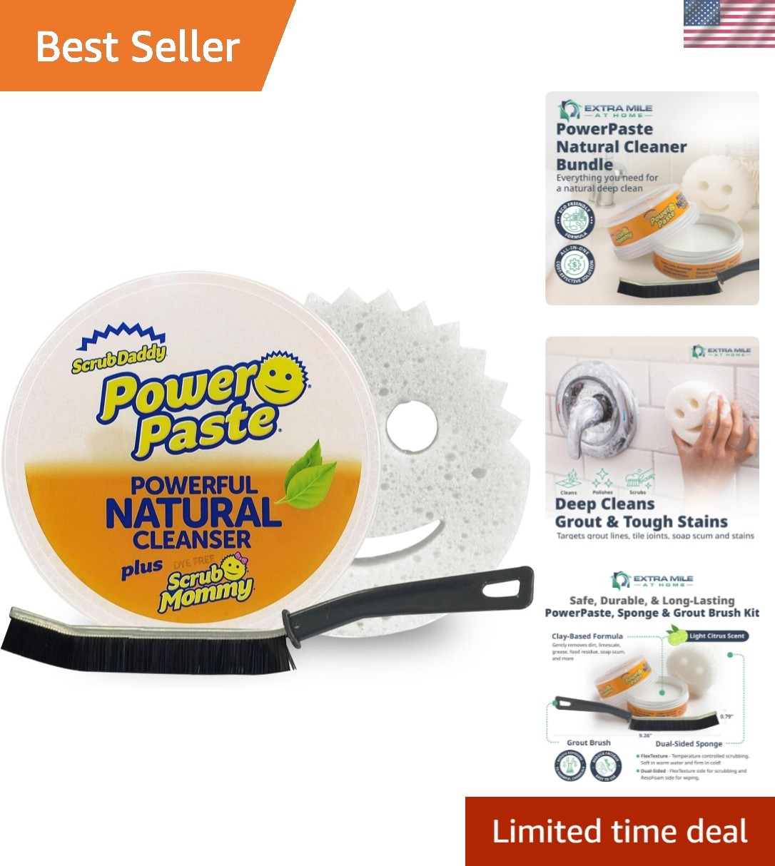 Power Paste Natural All Purpose Cleaner Bundle – Grout Cleaner for Tile Floor…