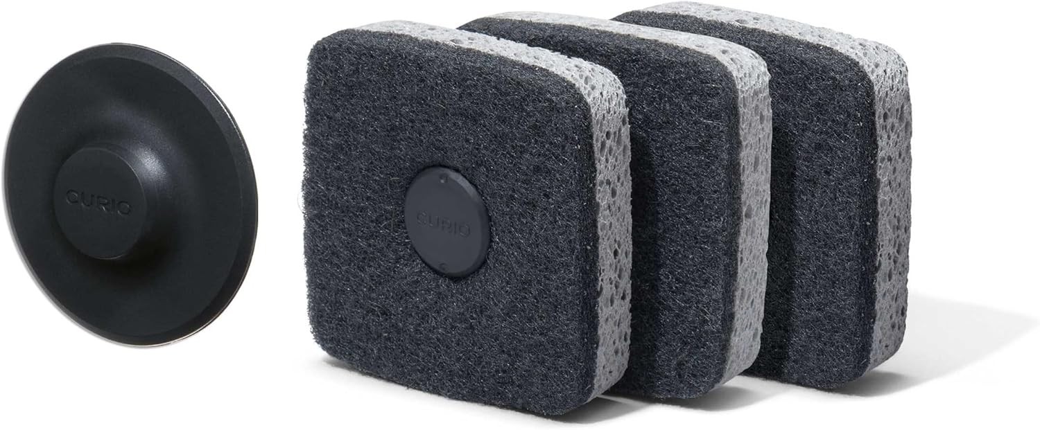 Ionic Non-Scratch Kitchen Sponge with Magnetized Holder, Dual Sided Cellulose