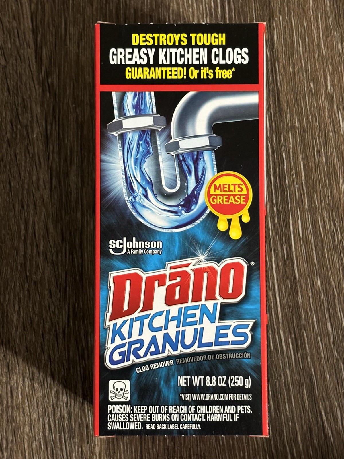 Drano Kitchen Granules Clog Remover, Destroy Tough Clogs, 8.8 oz