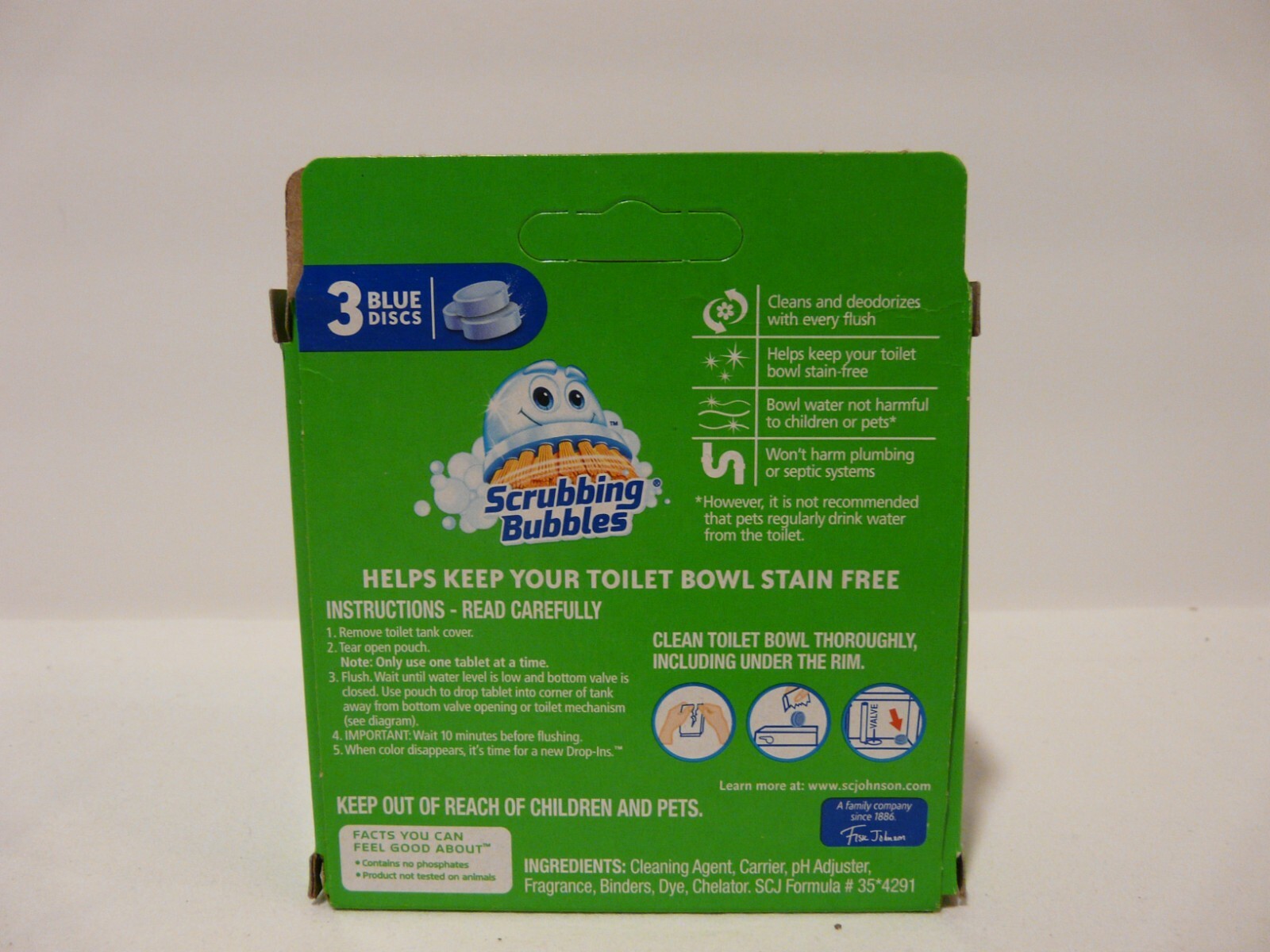 Scrubbing Bubbles Continuous Clean Drop Ins 1 pkg 3 blue discs