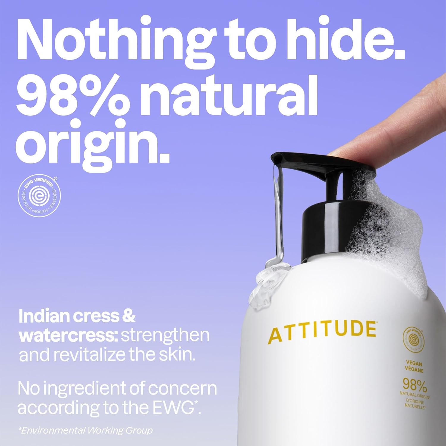Liquid Hand Soap, EWG Verified, Plant and Mineral-Based, Vegan Personal Care