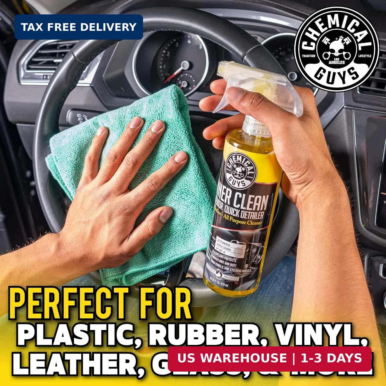 Chemical Guys InnerClean Interior Detailer Protectant Car Cleaning Spray 16 oz