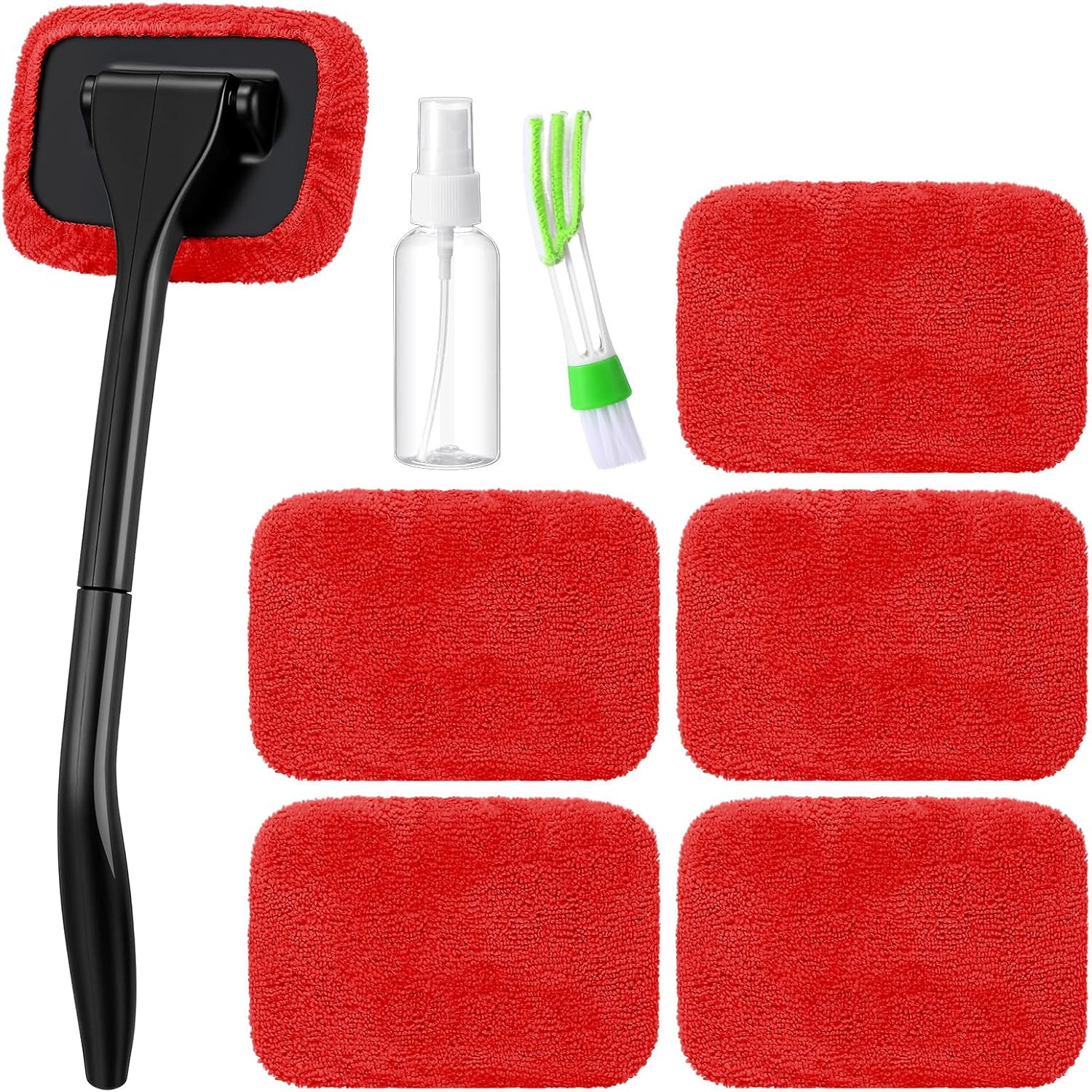 8 Pcs Car Windshield Cleaner Tool Kit with Removable Handle, Microfiber Towel Pa