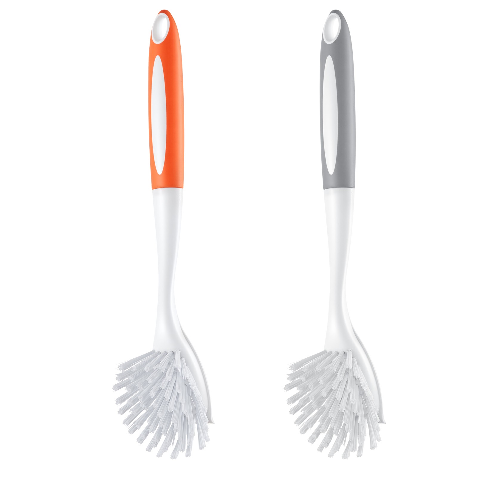 VEVOR Dish Brush 4 Pack Kitchen Scrub Brushes with PP Handle 2 Gray + 2 Orange