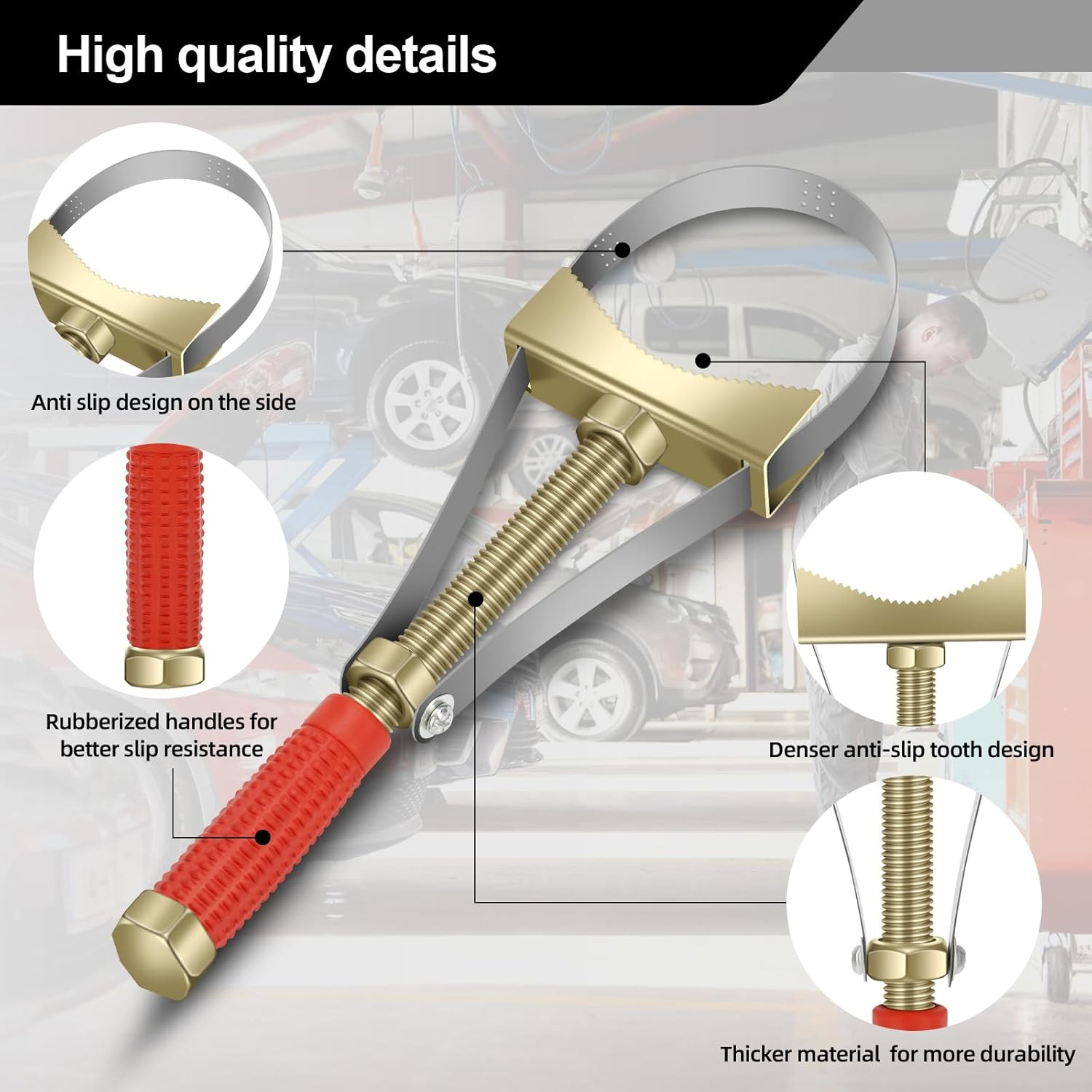 Heavy Oil Filter Wrenches, Strap Wrench, Adjustable Oil Filter Wrench Removal To