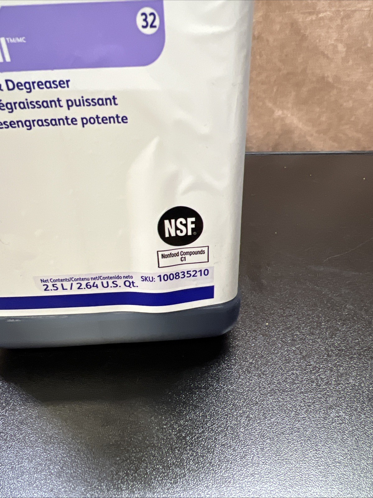 Diversey 100835210 Non-Butyl Cleaner Degreaser Concentrate, 2.5L Bottle,