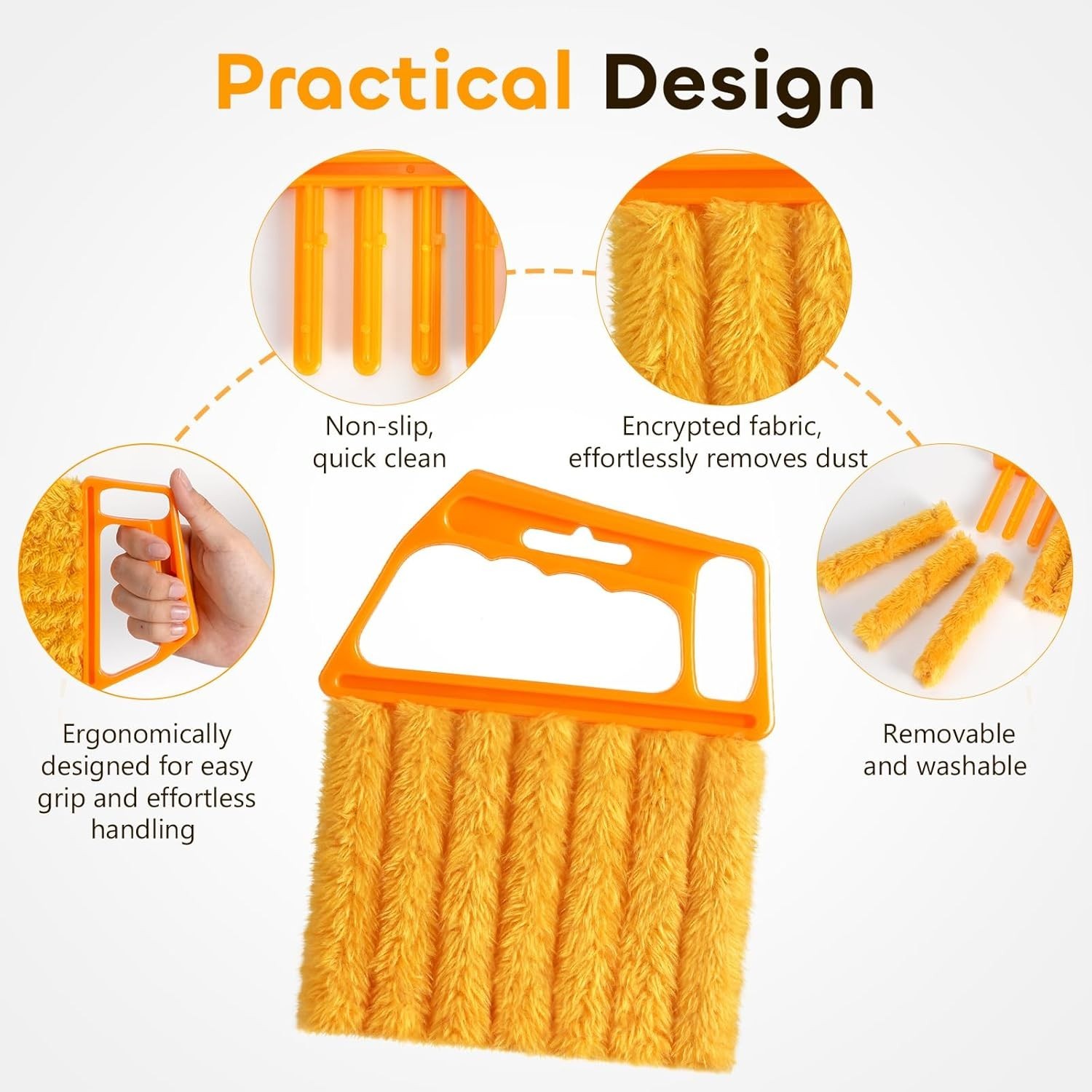 2 Pcs Blind Cleaner Duster Tool,Blind Dusters for Cleaning,Cleaning Brush,7 Fing