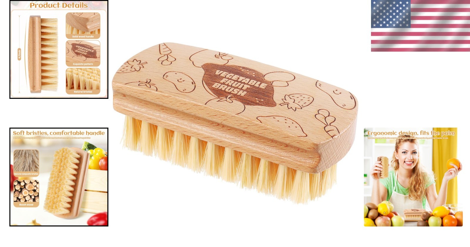 Gentle Yet Durable Fruit and Vegetable Scrubber for Everyday Kitchen Tasks