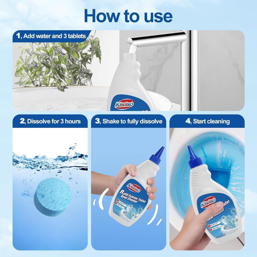 Toilet Bowl Cleaner Lemon Scent Refill Blue,Makes 22 Bottles of 16 fl. oz.each