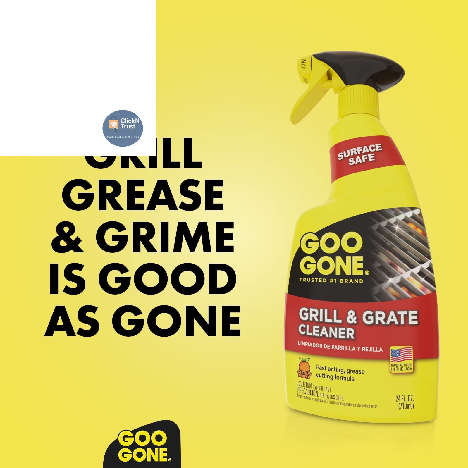Goo Gone Grill and Grate Cleaner – 24 Ounce – 24 Fl Oz (Pack of 1), Clear
