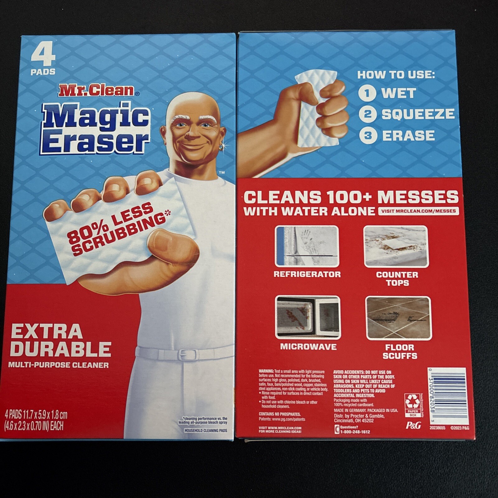 2x Magic Eraser Extra Durable, Cleaning Pads with Durafoam 4ct Ea New