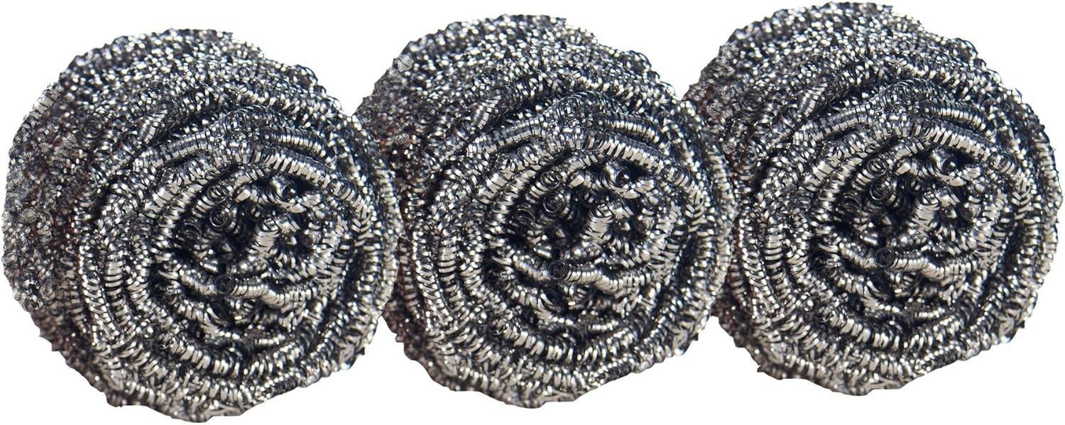 Scotch-Brite Stainless Steel Scrubbers 3 Pack Heavy Duty Scouring Pads Kitchen G