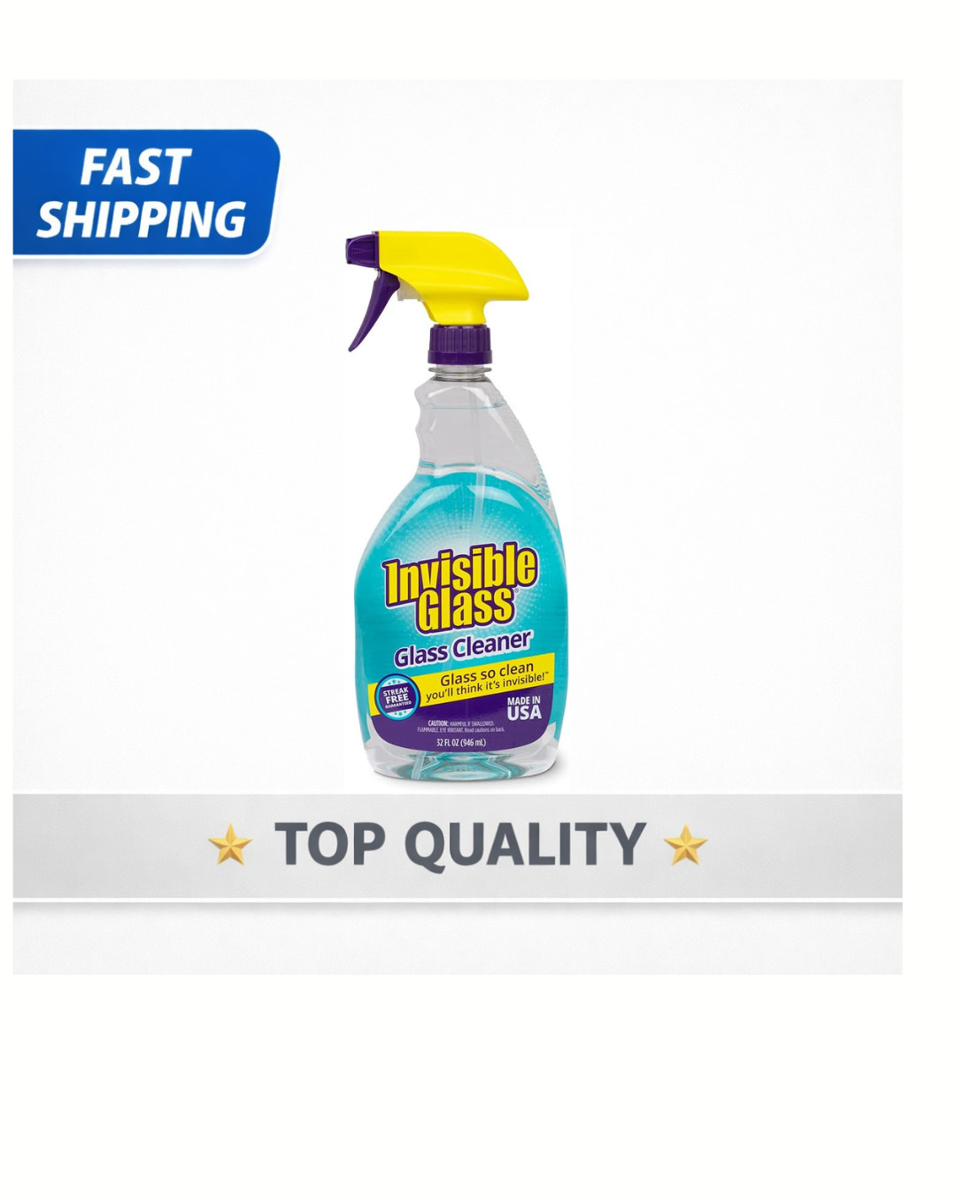 Invisible Glass Cleaner 32oz Streak Free Ammonia Free Auto Home