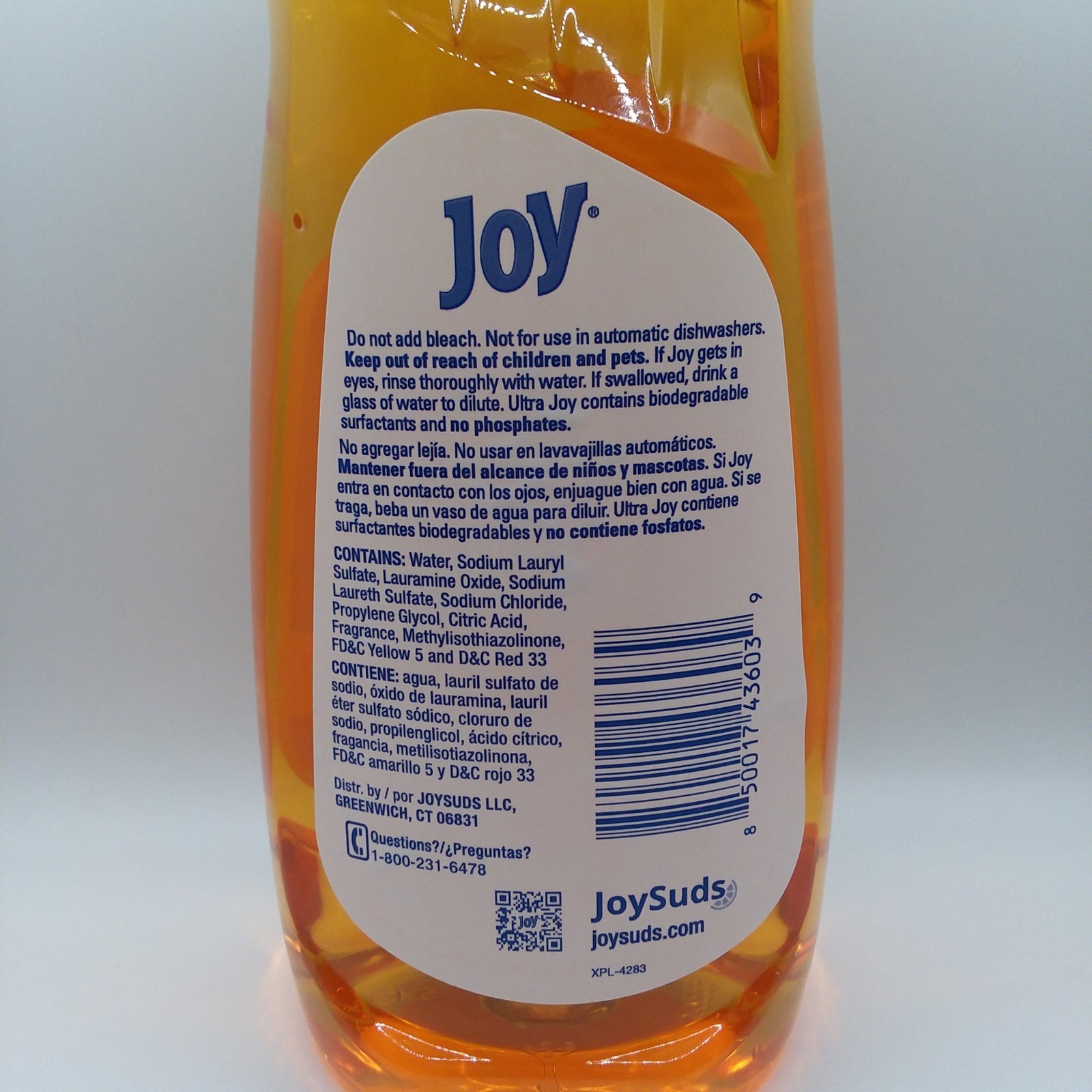 Joy Ultra Dishwashing Liquid 30 fl oz Orange America’s Original Grease Fighter
